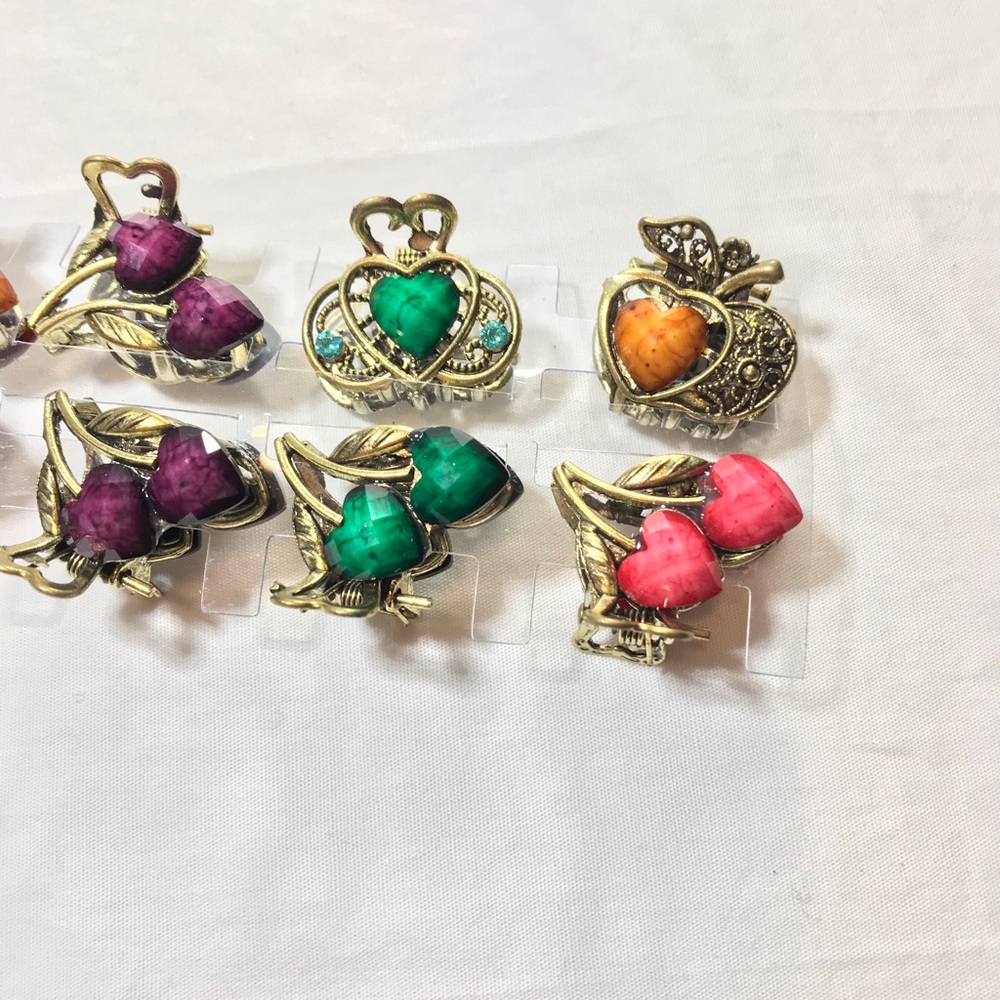 Vintage style hair clips.  Apples & cherries